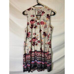NOBO WOMENS JUNIORS‎ SIZE LARGE 11/13 DRESS SLEEVELESS VNECK FLORAL